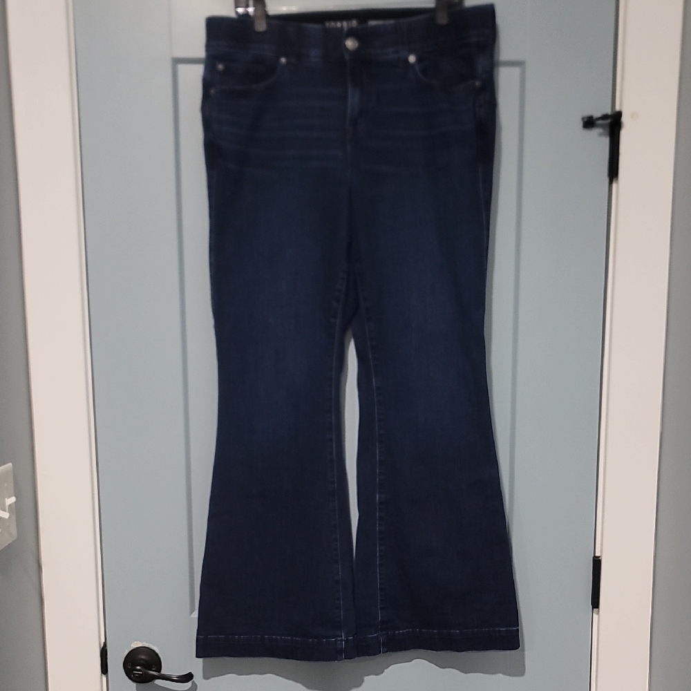 Torrid Bombshell Flare High-Rise Dark Navy Wash Jeans